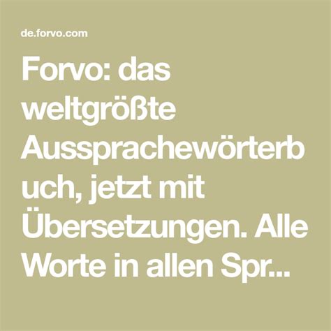 Forvo: der Ausspracheführer. Alle Worte dieser Welt von .